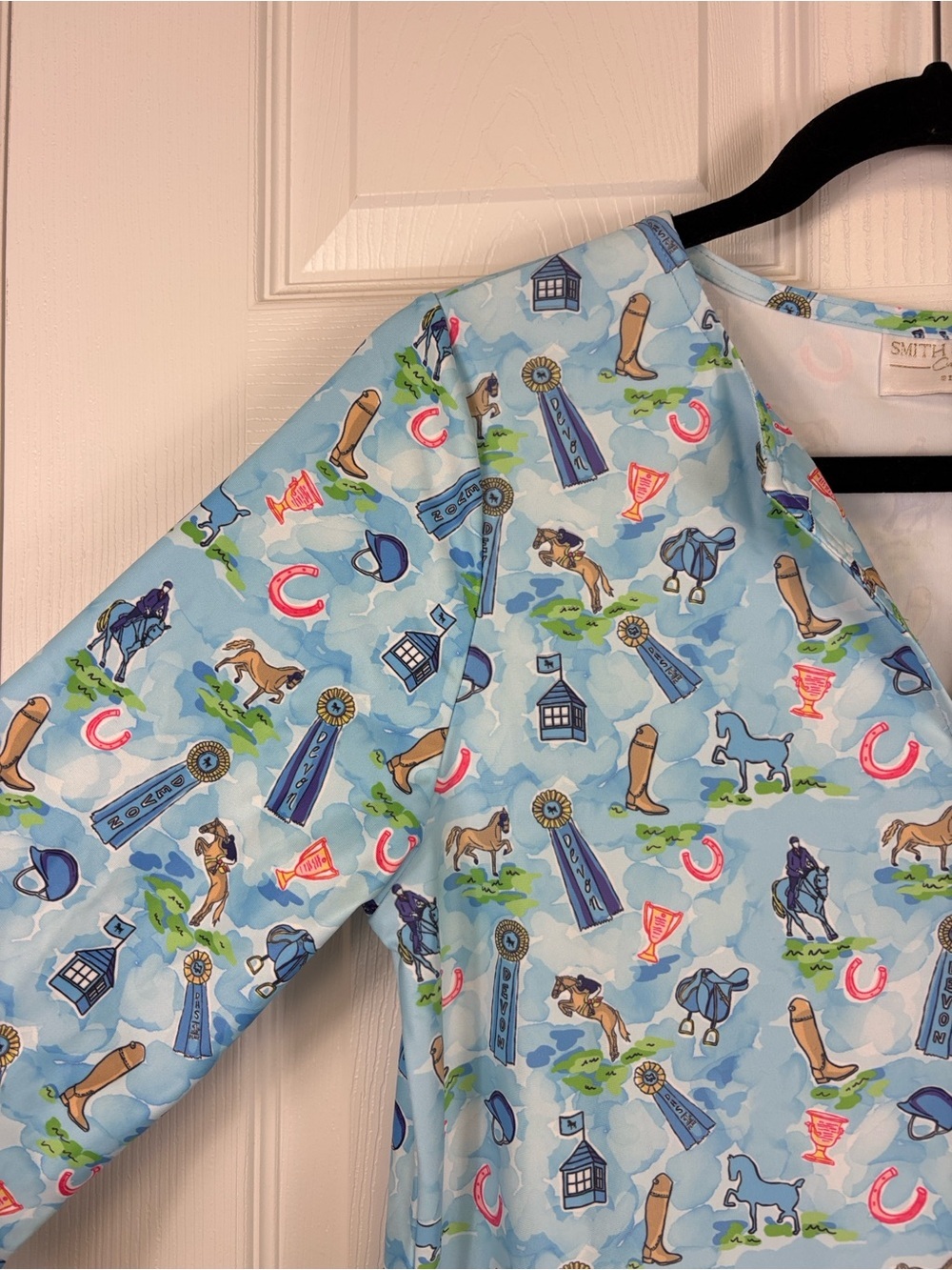 NWT Smith & Quinn Luca dress blue equestrian horse print sz sm - Picture 3 of 6